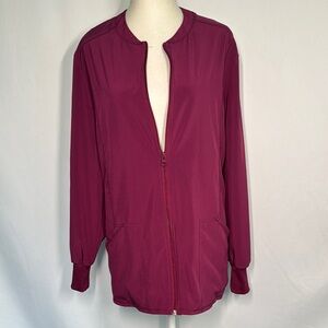 💜3/$15 Scrub Allura By Cherokee Burgundy Jacket